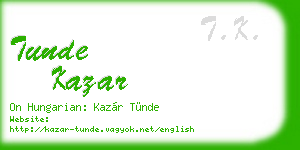 tunde kazar business card